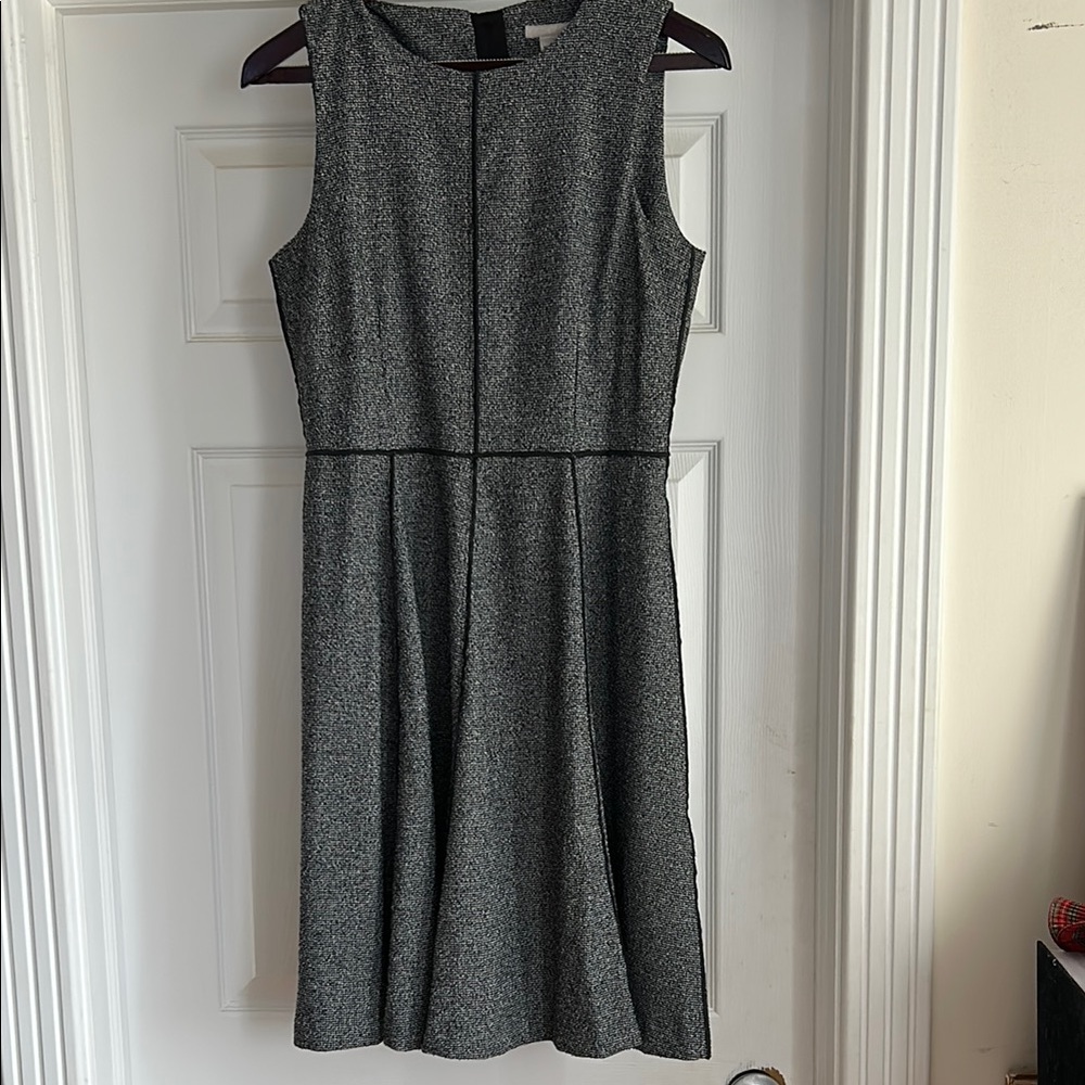 H&M Gray Pleated Sheath Dress